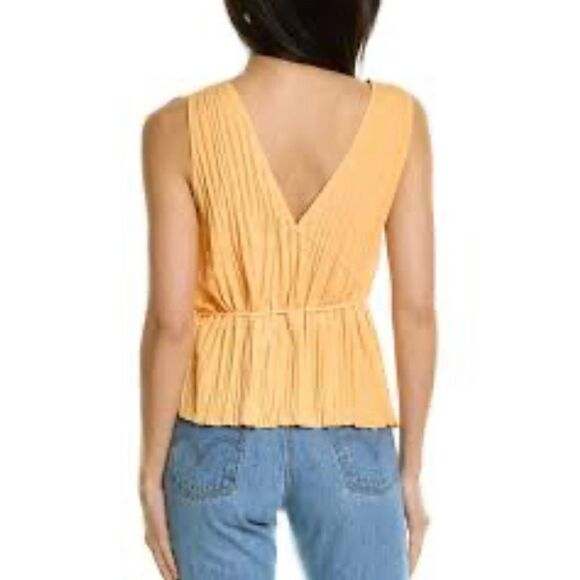 Vince Crushed Double V Neck Tank Top in Light Tangello NWT Size Medium - Picture 1 of 11